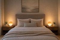 2× LumaRise Core — réveils symétriques sur chaque table de nuit